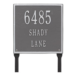 Whitehall Square Lawn Marker Pewter Silver