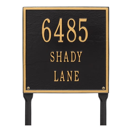 Whitehall Square Aluminum Lawn Marker Address Plaque Product Image