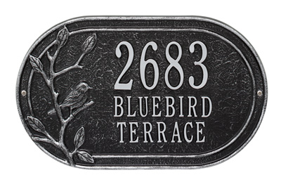 Whitehall Woodridge Bird Oval Address Plaque Product Image