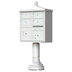 4 Door CBU Mailbox Traditional Grey