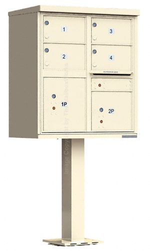 Standard 6 Door Vertical Mailbox Unit Front Loading And Surface Mounted 12506smsha