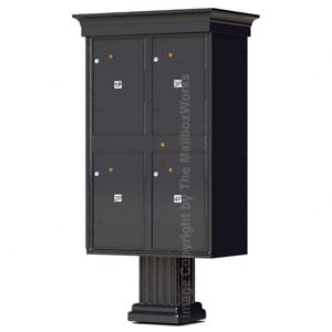4 Door Parcel Locker Classic Black
