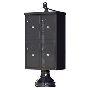 4 Door Parcel Locker Traditional Black