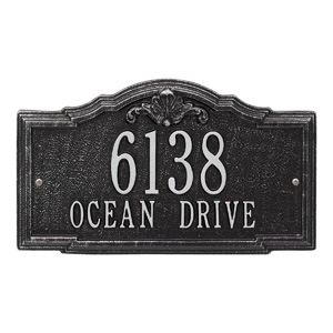 Whitehall Gatewood Address Plaque Black Silver