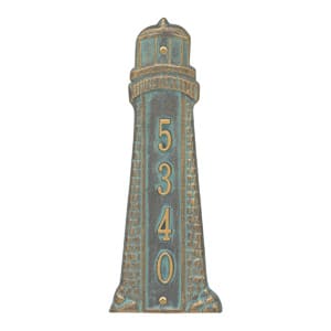 Whitehall Lighthouse Vertical Plaque Bronze Verdigris