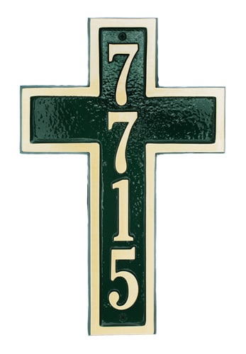 Majestic Solid Brass Cross Shaped Address Plaque Product Image
