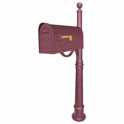 Classic Mailbox Ashland Post Burgundy