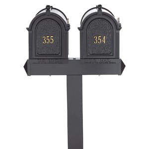 Whitehall Mailboxes Dual Post Black Gold