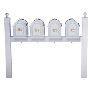 Whitehall Mailboxes Quad Mount Post White