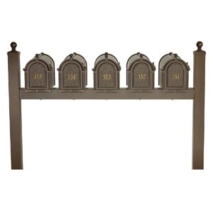 Whitehall Mailboxes Quint Mount Post Bronze