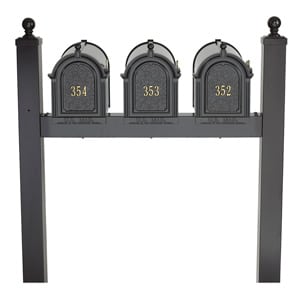 Whitehall Mailboxes Triple Post Black Gold