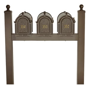 Whitehall Mailboxes Triple Mount Post Bronze