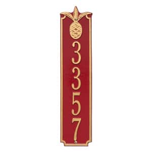 Whitehall Pineapple Vertical Plaque Red Gold