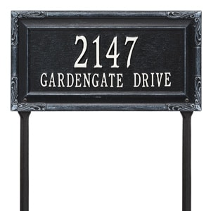 Whitehall Gardengate Lawn Marker Black White