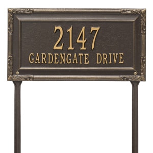 Whitehall Gardengate Lawn Marker Bronze Gold