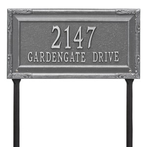 Whitehall Gardengate Lawn Marker Pewter Silver