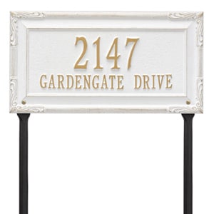 Whitehall Gardengate Lawn Marker White Gold