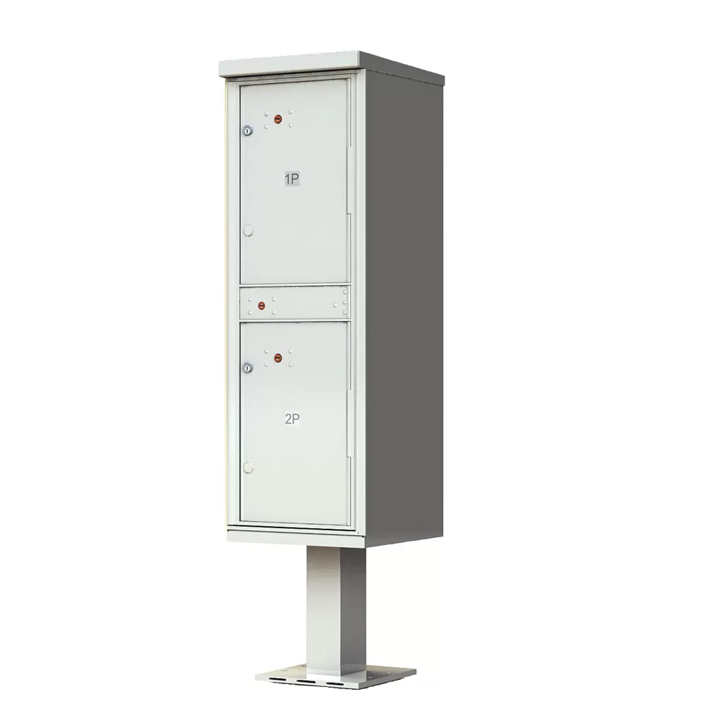 Outdoor Parcel Lockers 2 Doors Pedestal Mounted