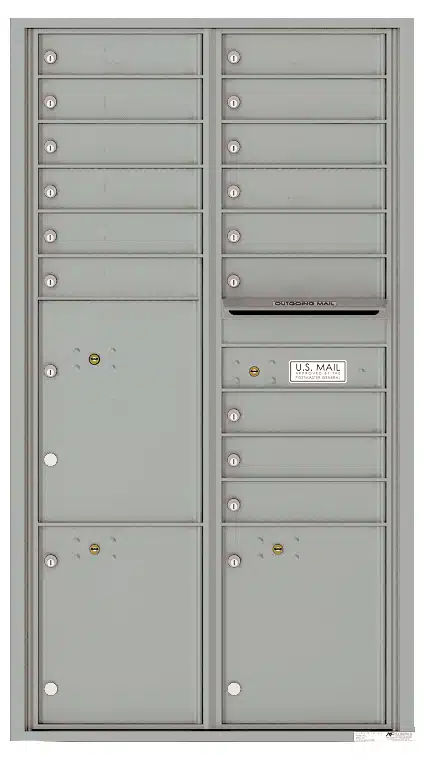 Florence 4C Horizontal Mailbox – Front Loading – 15 Tenant Doors, 3 Parcel Lockers – 15 Doors High – USPS Access Product Image
