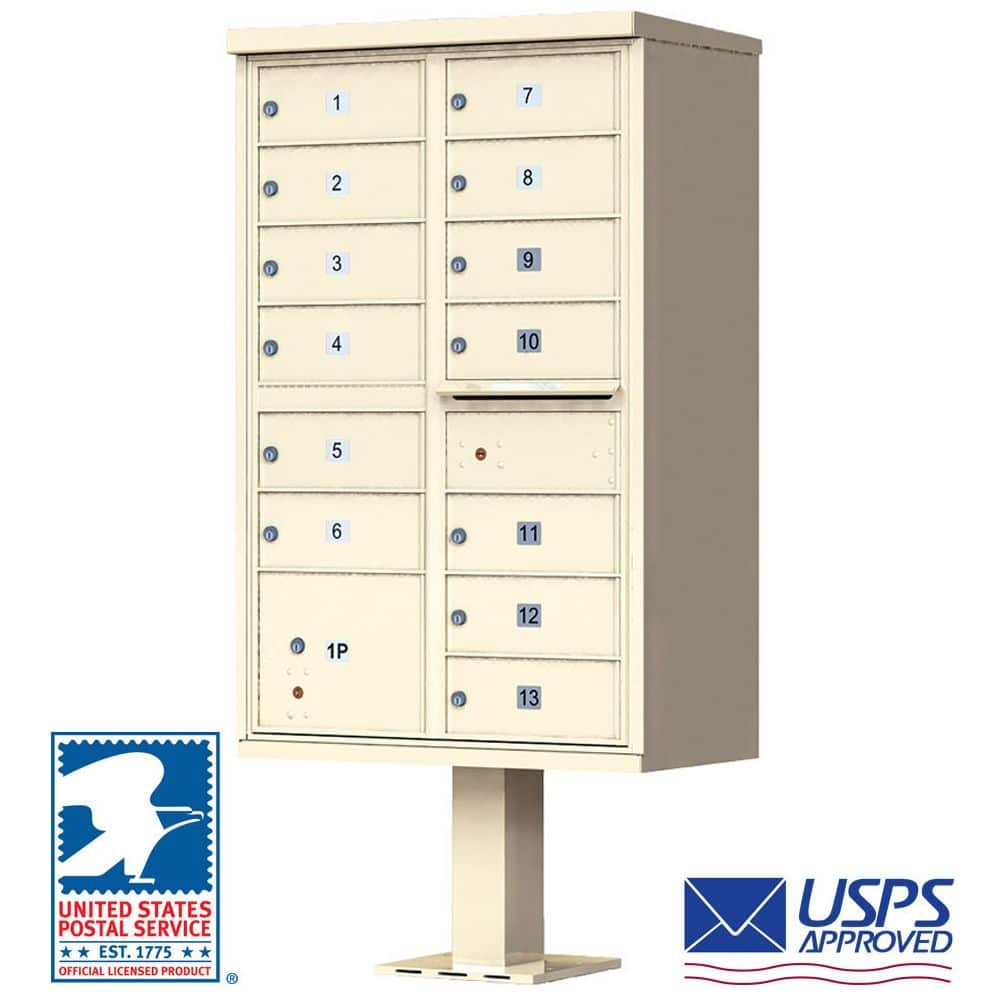 13 Tenant Door CBU Mailbox – USPS Approved (Includes Pedestal) Product Image