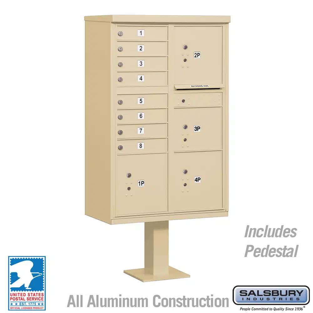 Salsbury Cluster Box Unit with 8 Doors and 4 Parcel Lockers with USPS Access – Type VI Product Image