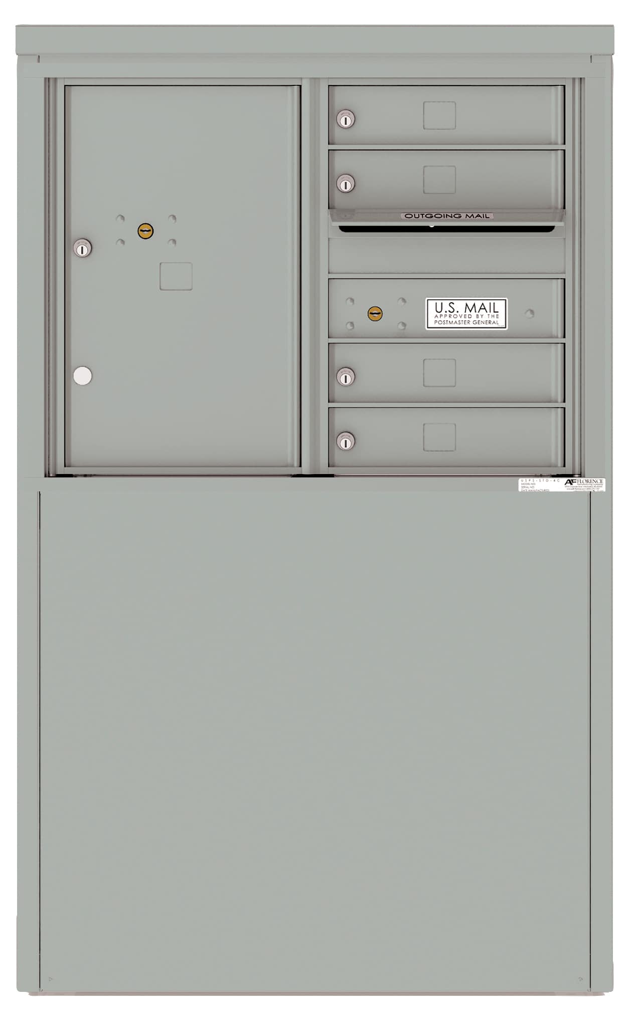 Florence 4C Depot Cabinet Mailbox – 4 Tenant Doors, 1 Parcel Locker – 6 Doors High – Front Loading – Private Access Product Image