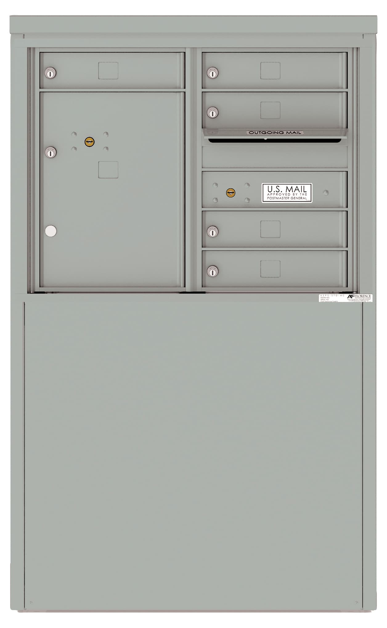 Florence 4C Depot Cabinet Mailbox – 5 Tenant Doors, 1 Parcel Locker – 6 Doors High – Front Loading – Private Access Product Image