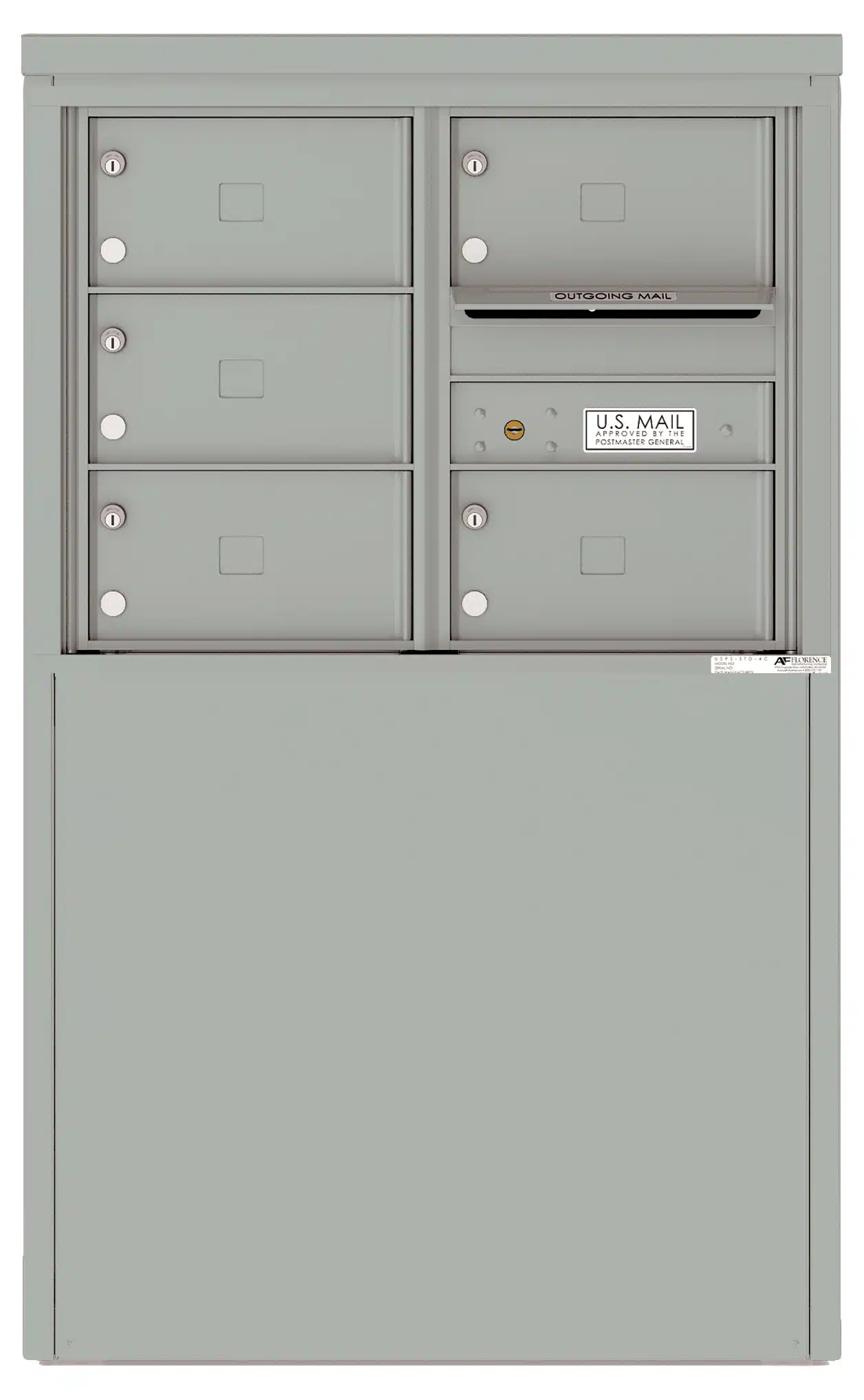 4C Depot Cabinet with Front Loading Commercial Mailbox – 5 Tenant Compartments – 4C06D-05X-D Product Image