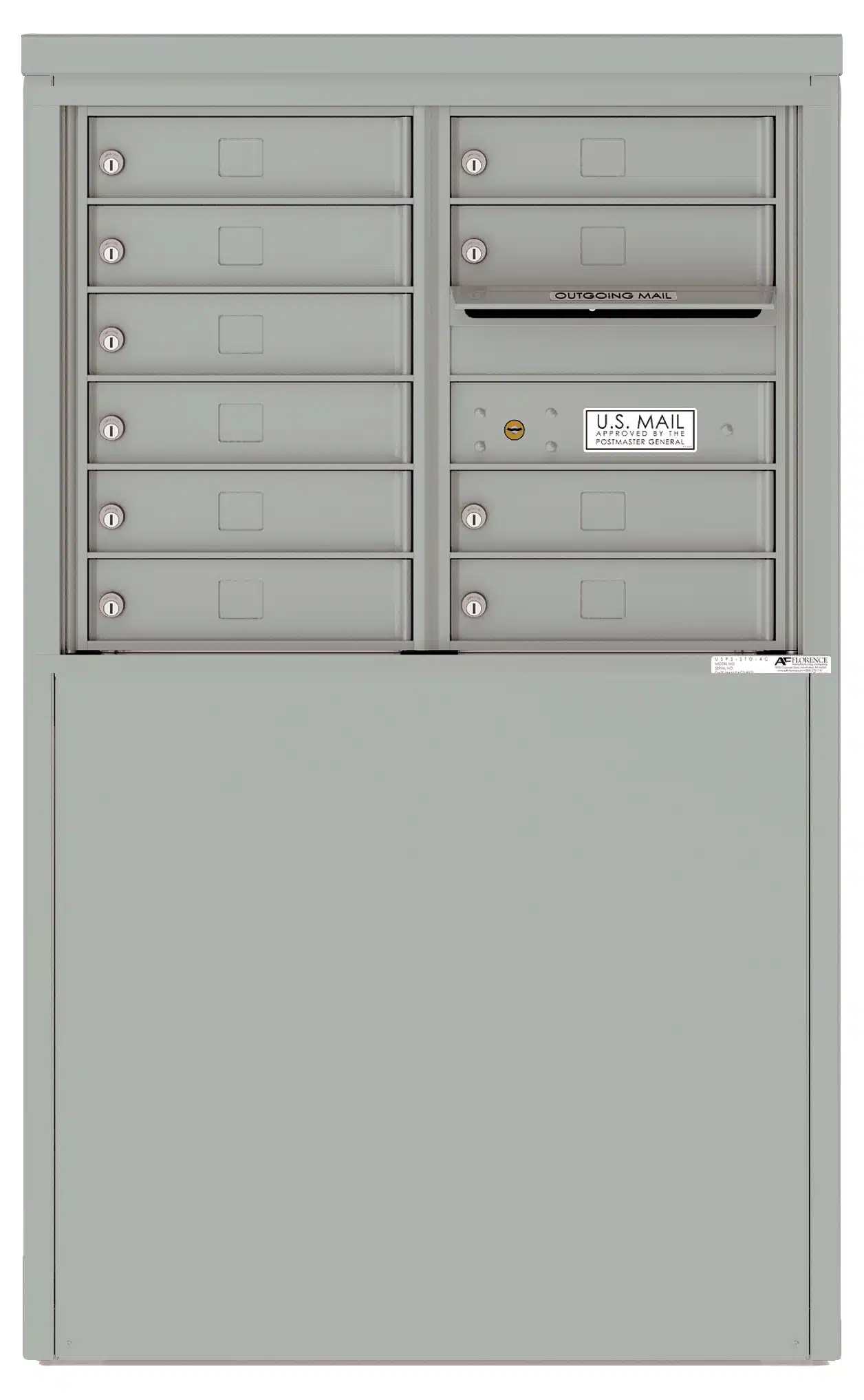 4C Depot Cabinet with Front Loading Commercial Mailbox – 10 Tenant Compartments – 4C06D-10-D Product Image