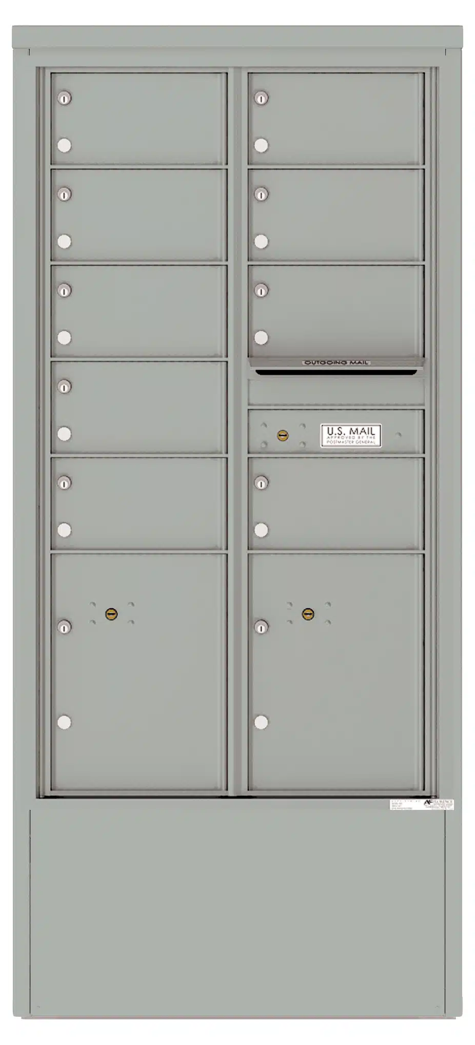 4C Depot Cabinet with Front Loading Commercial Mailbox – 9 Tenant Compartments and 2 Parcel Lockers – 4C15D-09-D Product Image
