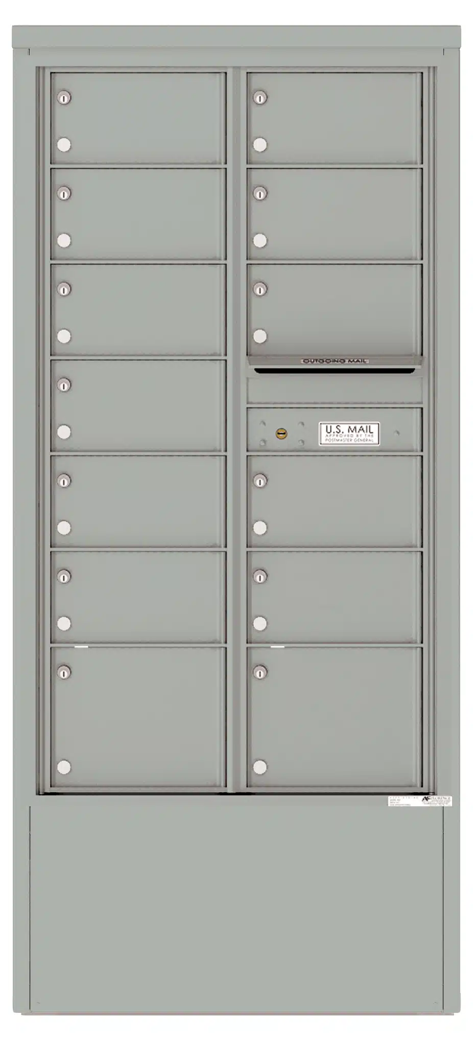4C Depot Cabinet with Front Loading Commercial Mailbox – 13 Tenant Compartments – 4C15D-13-D Product Image