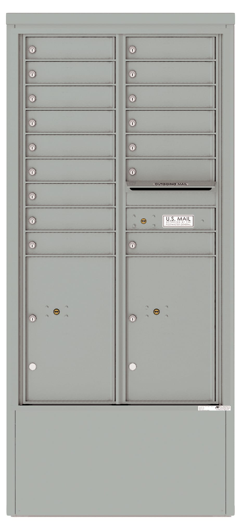Florence 4C Depot Cabinet Mailbox – 16 Tenant Doors, 2 Parcel Lockers – 15 Doors High – Front Loading – Private Access Product Image