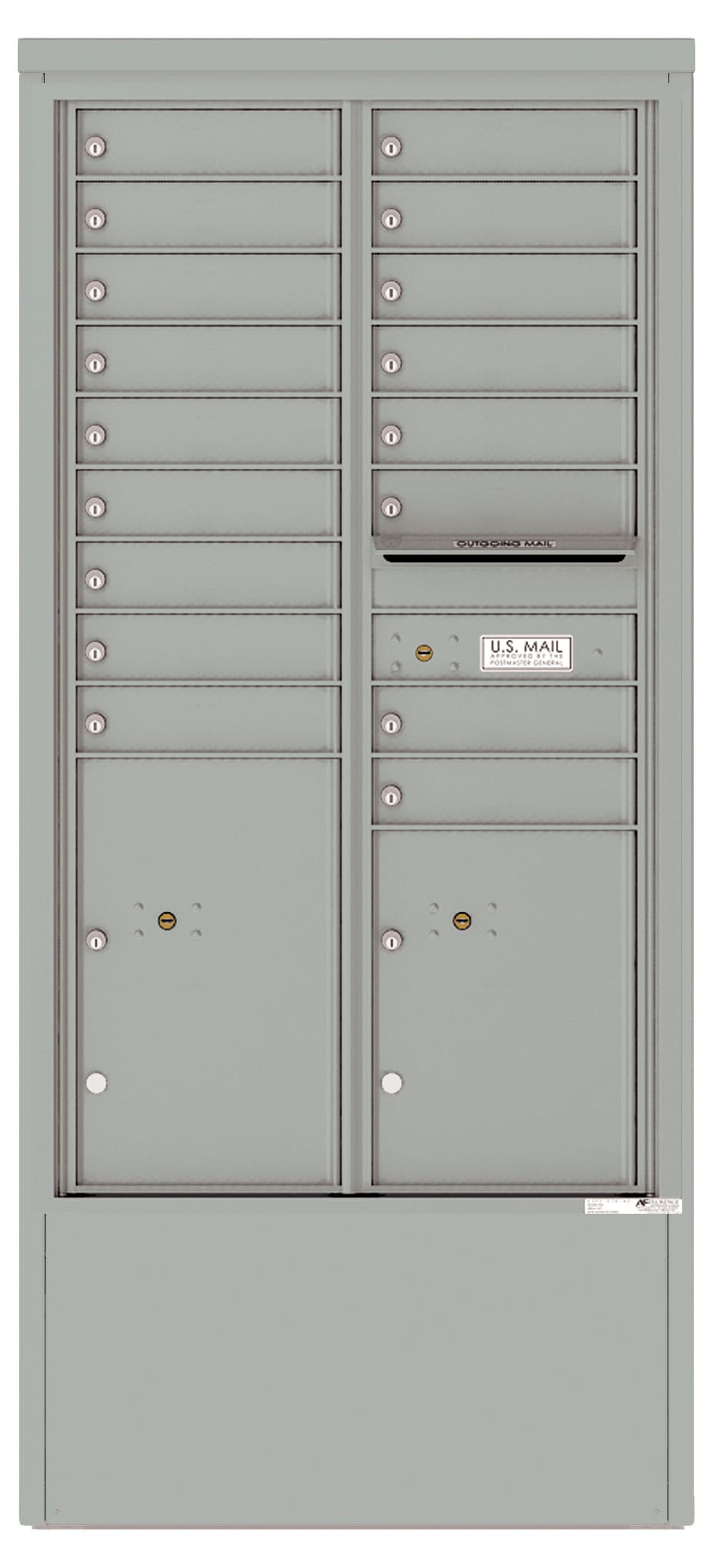 Florence 4C Depot Cabinet Mailbox – 17 Tenant Doors, 2 Parcel Lockers – 15 Doors High – Front Loading – Private Access Product Image