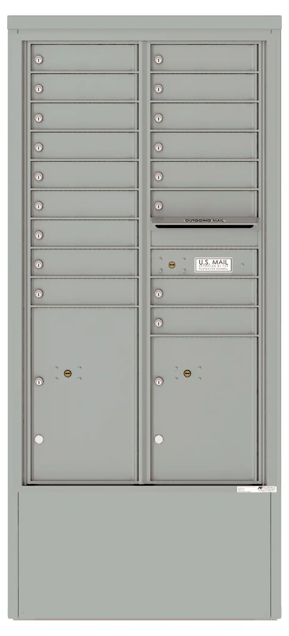 4C Depot Cabinet with Front Loading Commercial Mailbox – 17 Tenant Compartments and 2 Parcel Lockers – 4C15D-17-D Product Image