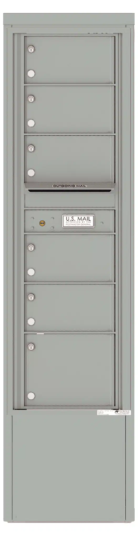 4C Depot Cabinet with Front Loading Commercial Mailbox – 6 Tenant Compartments – 4C15S-06-D Product Image