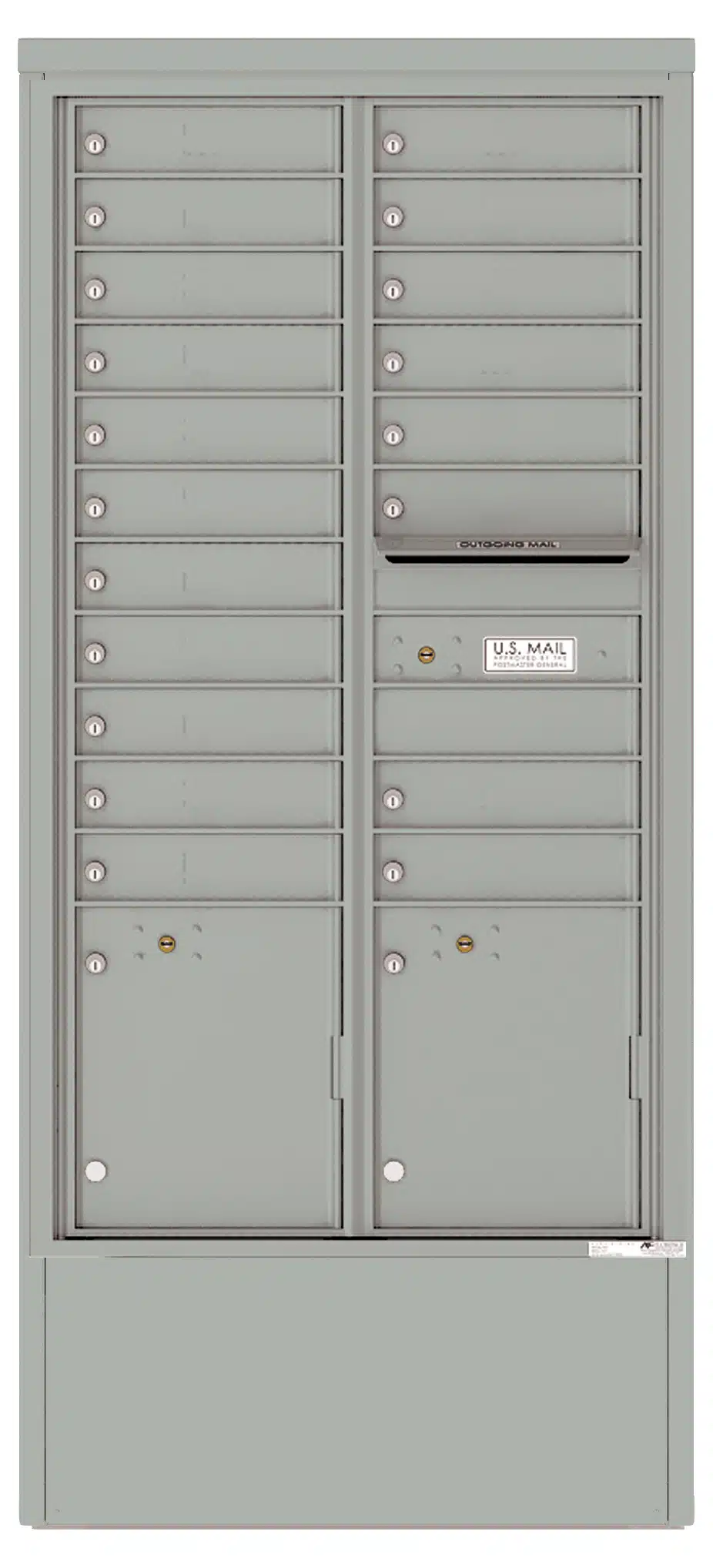 Florence 4C Depot Cabinet Mailbox – 19 Tenant Doors, 2 Parcel Lockers – Max Height – Front Loading – Private Access Product Image