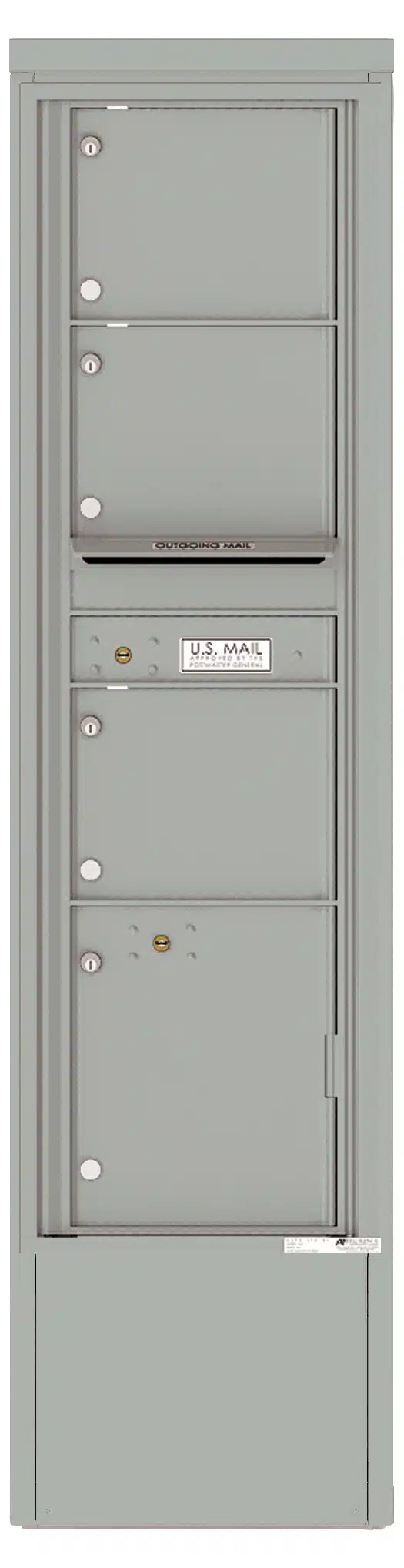 Florence 4C Depot Cabinet Mailbox – 3 Tenant Doors, 1 Parcel Locker – Max Height – Front Loading – Private Access Product Image
