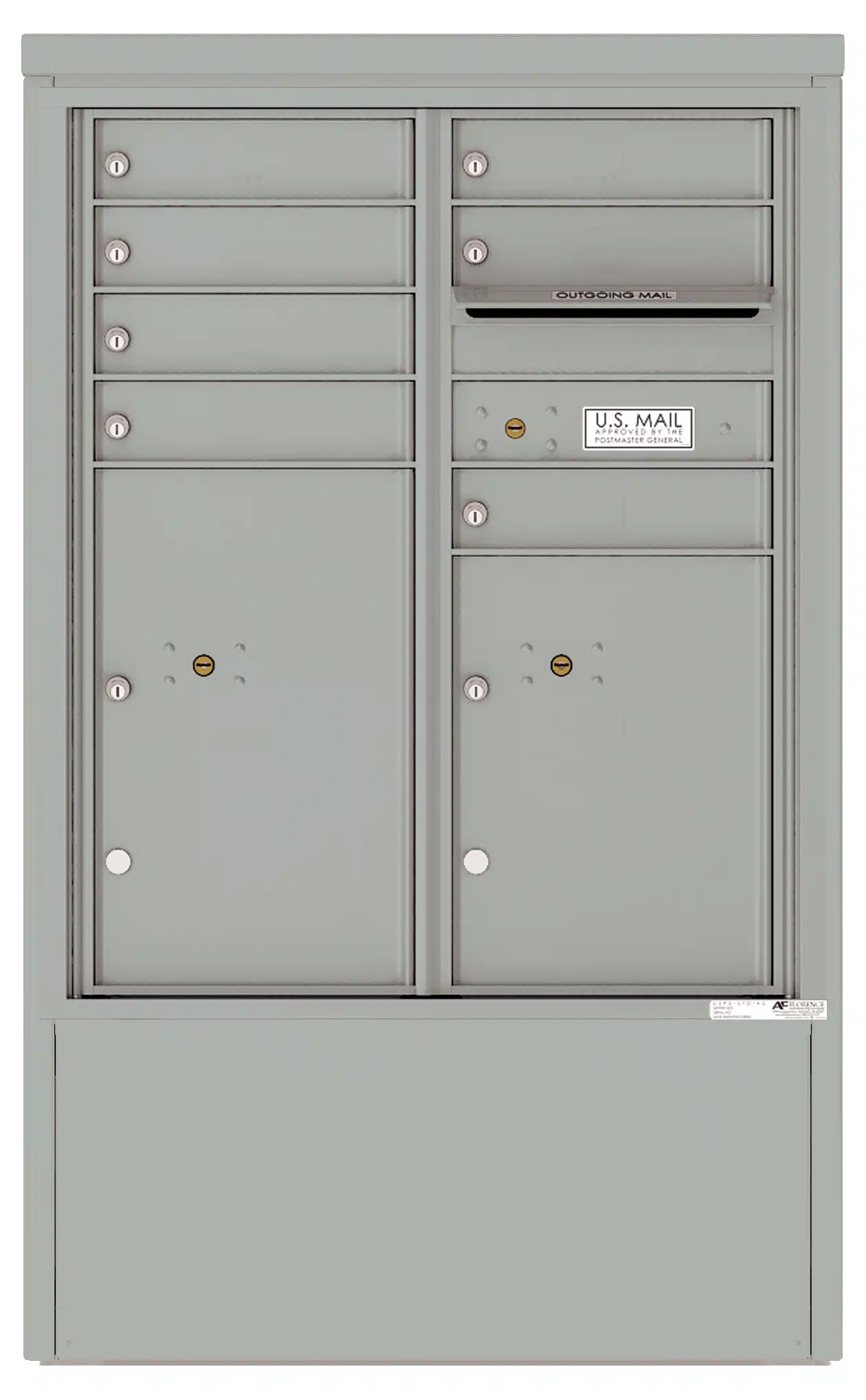 Florence 4C Depot Cabinet Mailbox – 7 Tenant Doors, 2 Parcel Lockers – ADA Compliant Max Height – Front Loading – Private Access Product Image