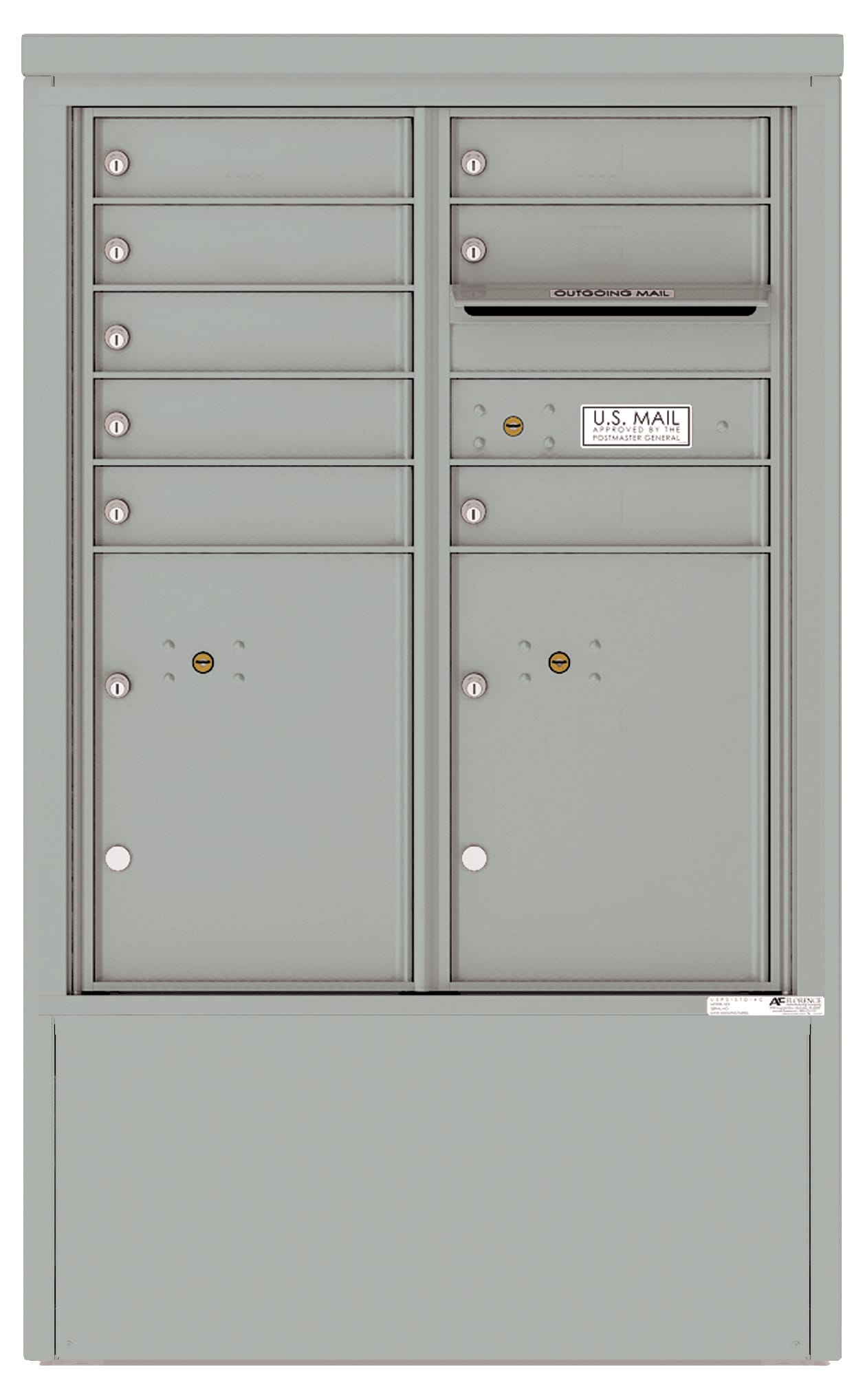 Florence 4C Depot Cabinet Mailbox – 8 Tenant Doors, 2 Parcel Lockers – ADA Compliant Max Height – Front Loading – Private Access Product Image