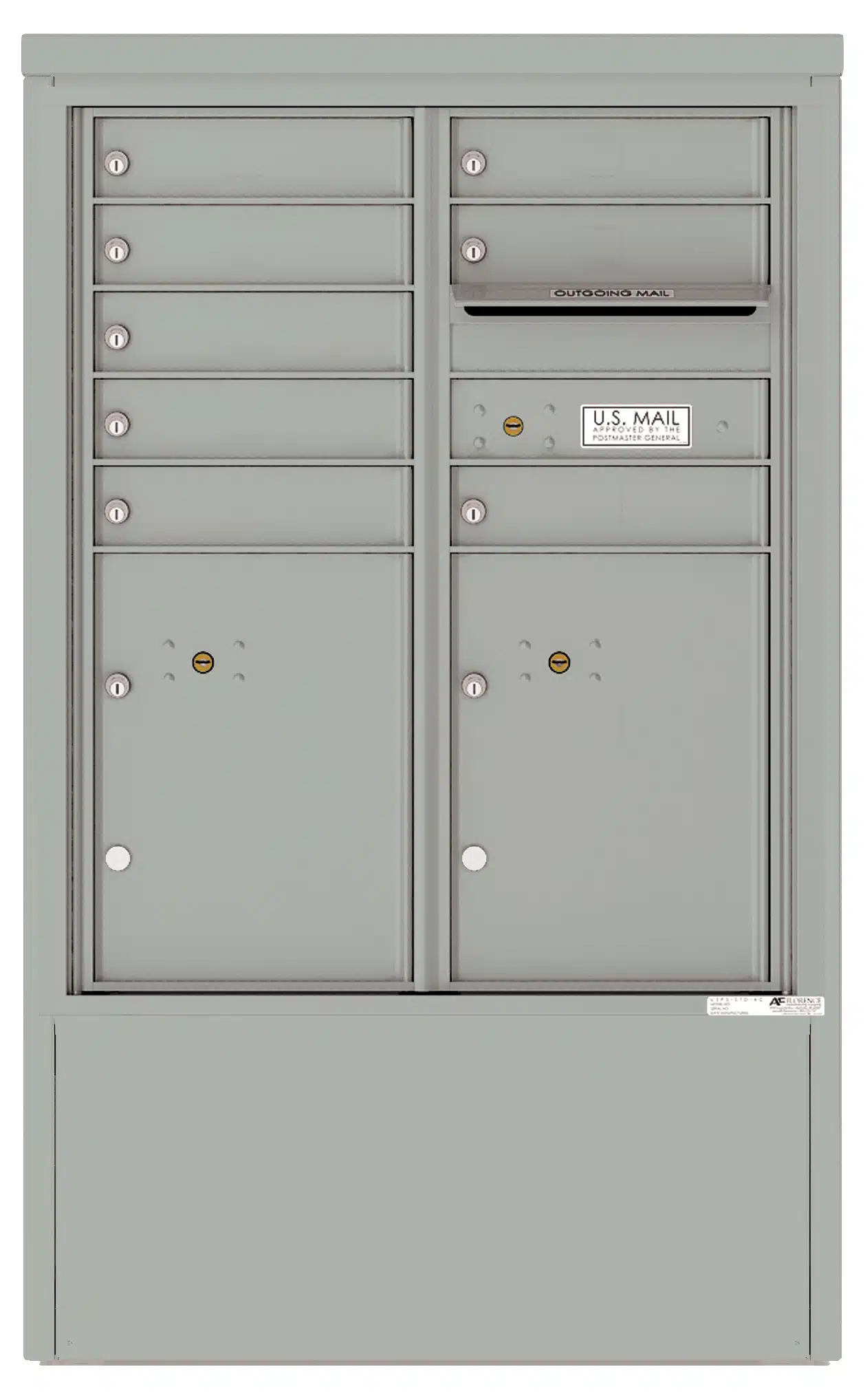 Florence 4C Depot Cabinet Mailbox – 8 Tenant Doors, 2 Parcel Lockers – ADA Compliant Max Height – Front Loading – Private Access Product Image