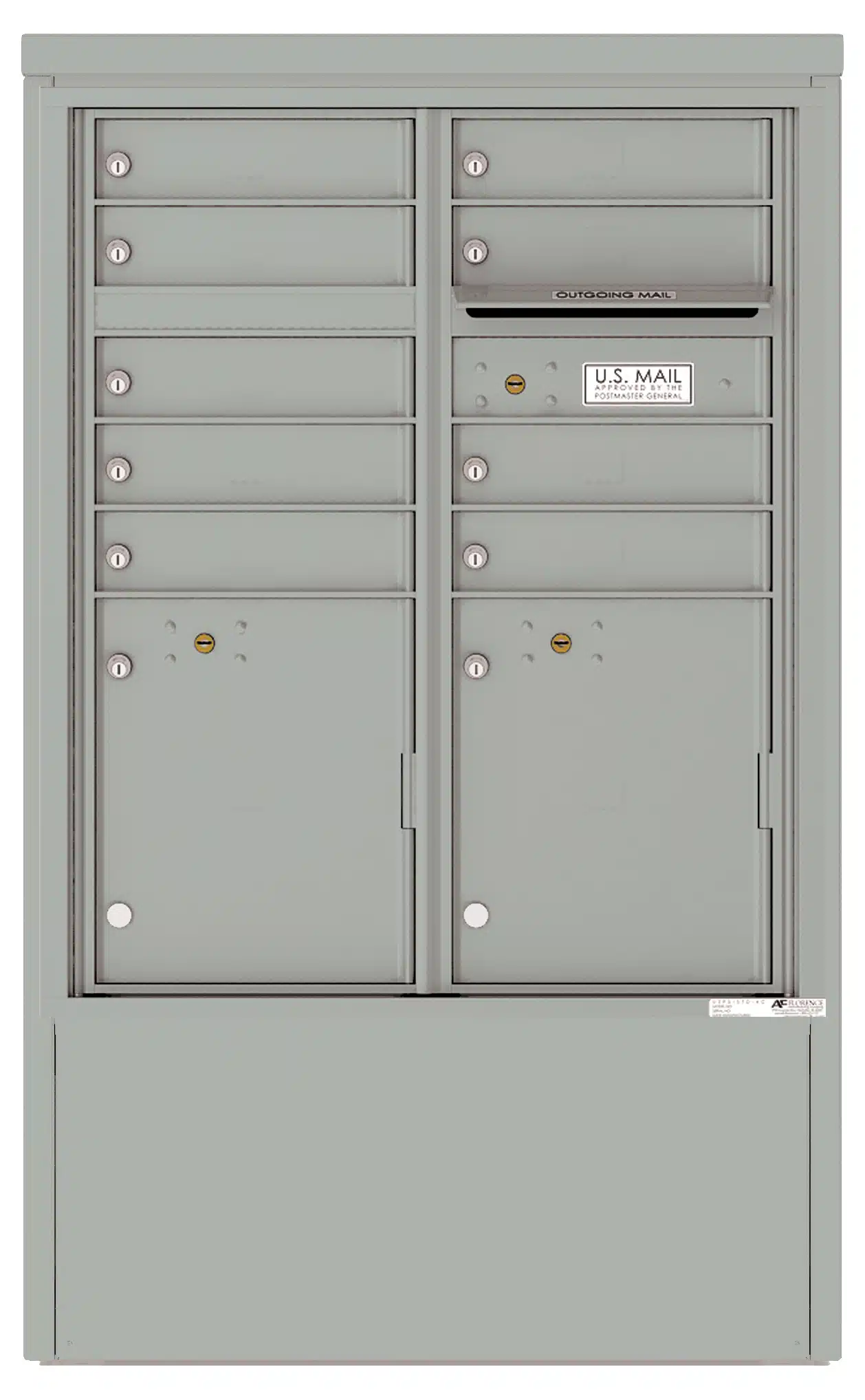 Florence 4C Depot Cabinet Mailbox – 9 Tenant Doors, 2 Parcel Lockers – ADA Compliant Max Height – Front Loading – Private Access Product Image