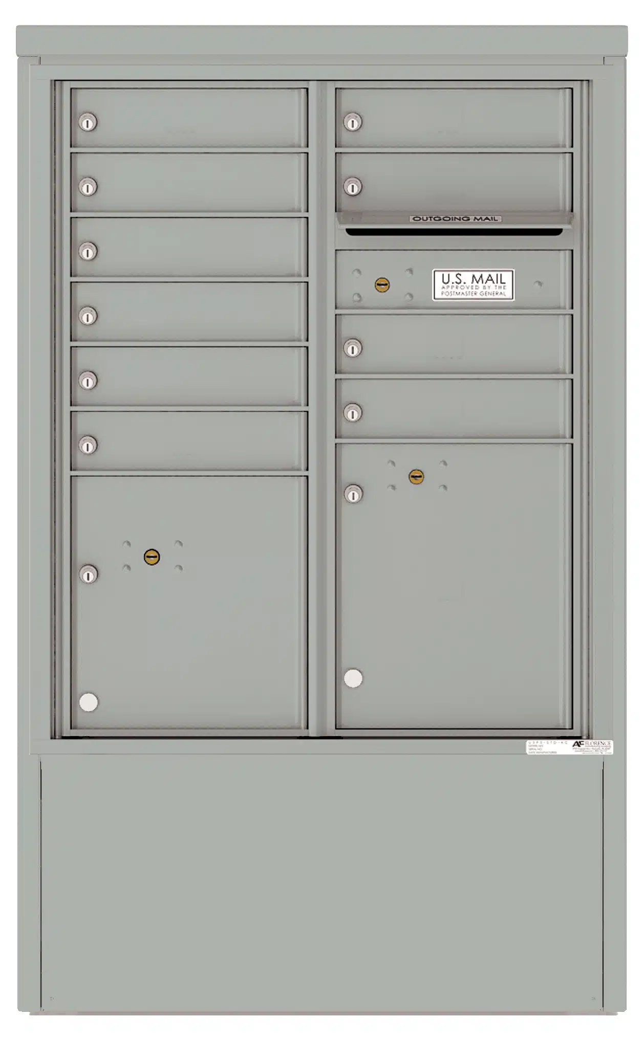 Florence 4C Depot Cabinet Mailbox – 10 Tenant Doors, 2 Parcel Lockers – ADA Compliant Max Height – Front Loading – Private Access Product Image