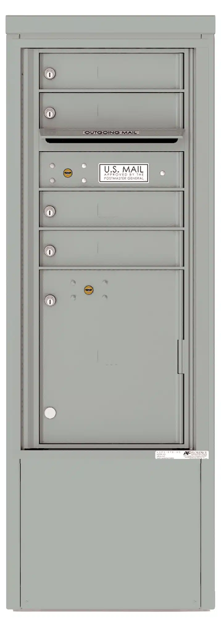 Florence 4C Depot Cabinet Mailbox – 4 Tenant Doors, 1 Parcel Locker – ADA Compliant Max Height – Front Loading – Private Access Product Image