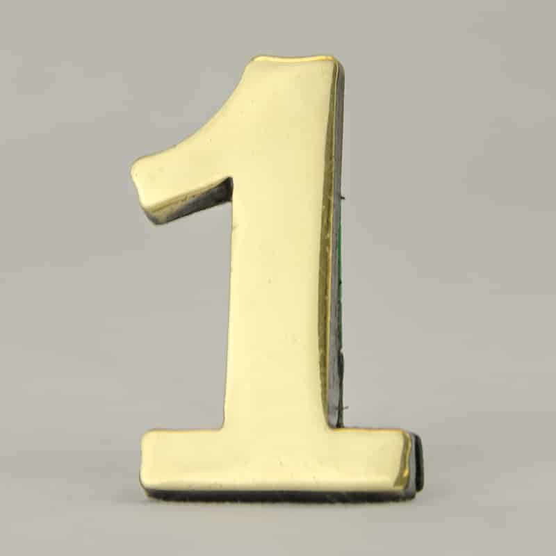 2 Inch Brass Number with Self Adhesive Back – One (1) Product Image