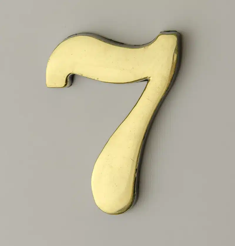 2 Inch Brass Number with Self Adhesive Back – Seven (7) Product Image