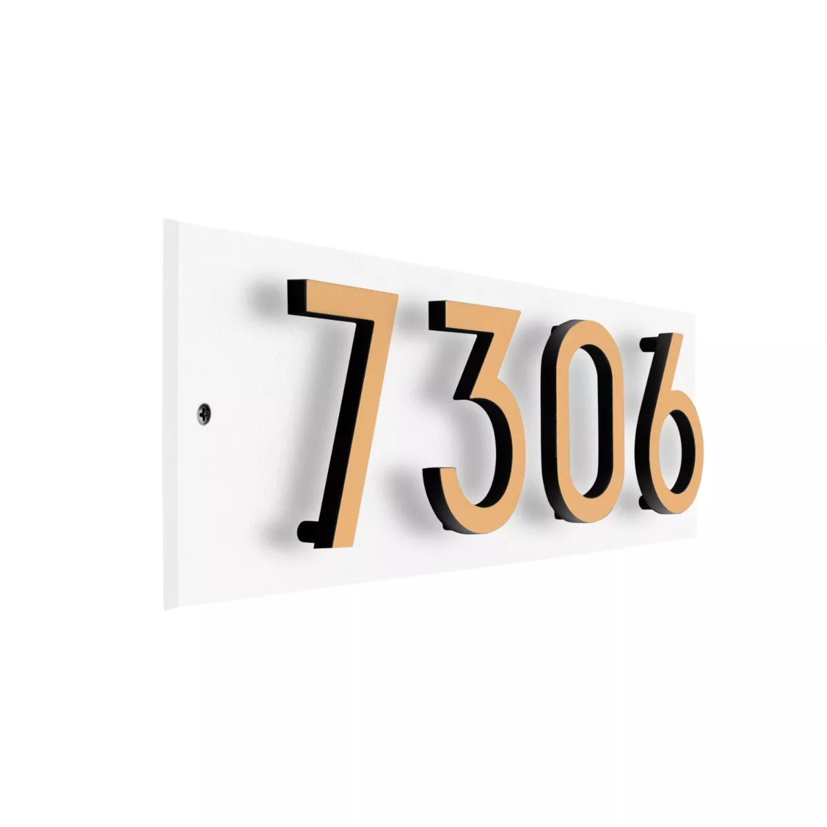thumbnail interactive-video image 1 of Whitehall Modern Floating Address Plaque - 4.5 Inch Horizontal Wall Numbers 1 of 4