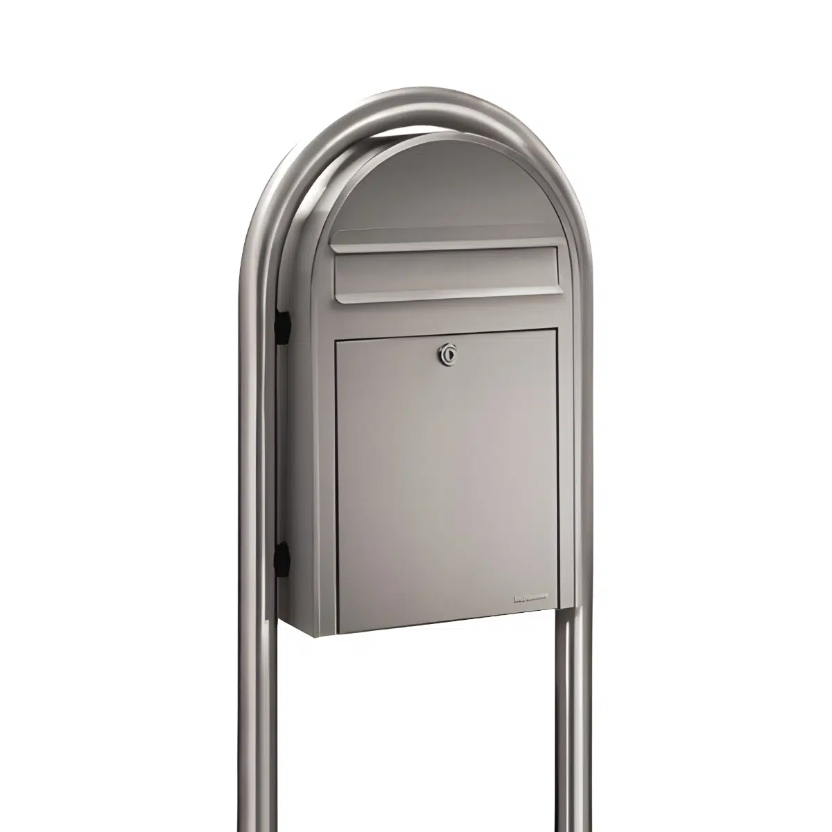 Bobi Classic Slim Front Access Modern Locking Stainless Steel Mailbox and Round Stainless Steel Post Combo Product Image
