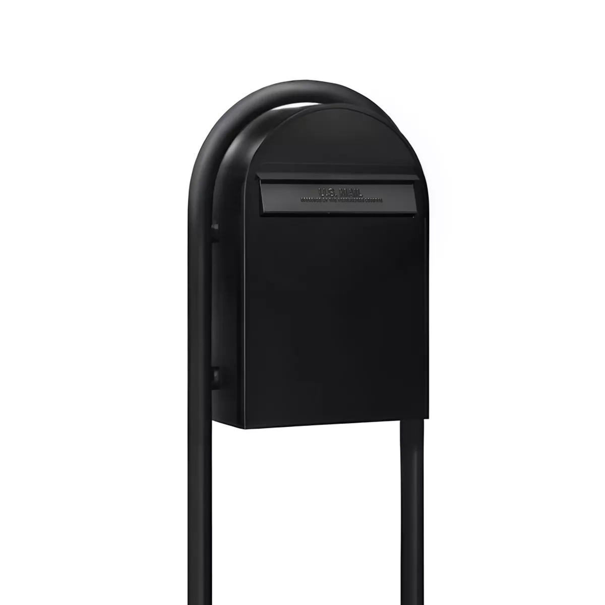 USPS Approved Bobi Classic B Rear Access Modern Locking Black Mailbox and Round Black Post Combo Product Image