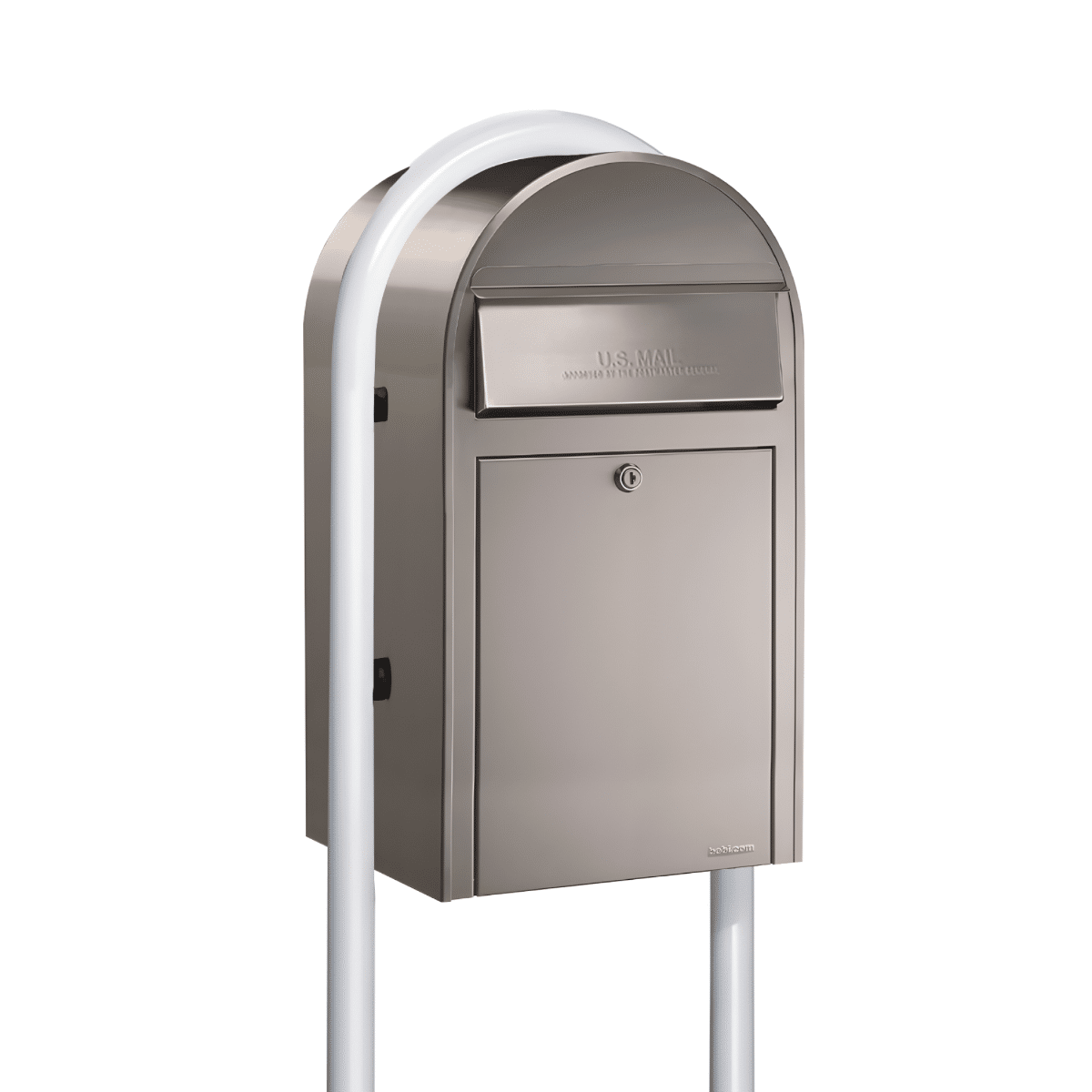 USPS Approved Bobi Grande Front Access Modern Locking Mailbox with Round Post Combo – Secure Small Parcel Delivery – Multiple Color Options Product Image