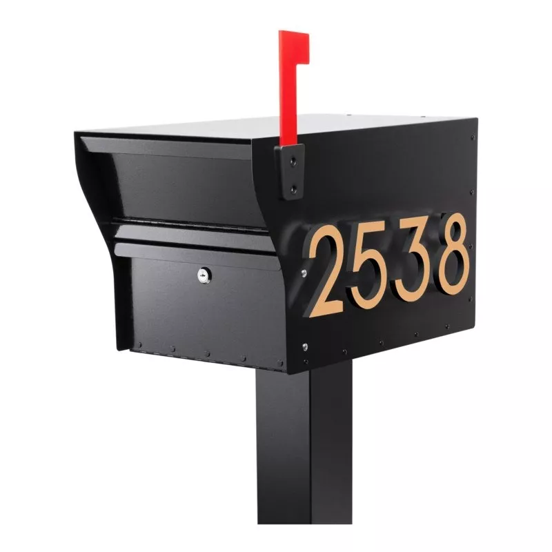 Whitehall MailVault Streetside Locking Mailbox and Post Package with Stand-Off Numbers Product Image